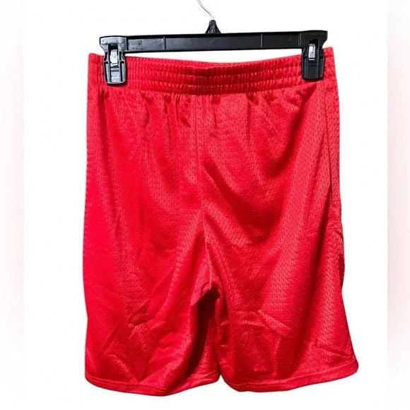 🟣Champion Kids Red Mesh Basketball Shorts Large - Picture 2 of 3